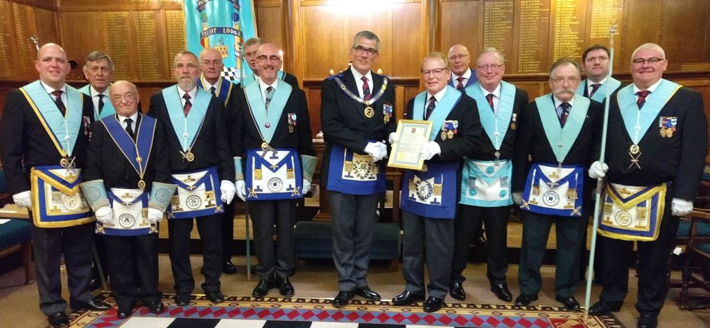 Members of Elliot Lodge No. 1567 with the APGM